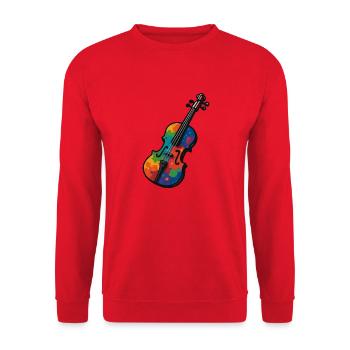 Violon Violon Éclaboussures de Couleur - Sweat-shirt Unisexe - rouge - Devant - Alina (178cm) & Michal (187cm)