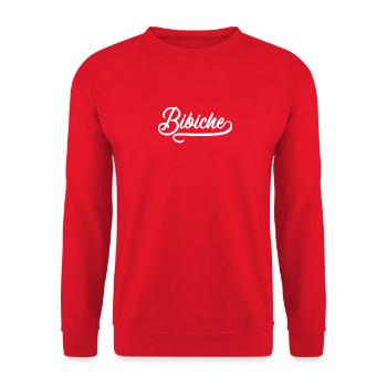 Bibiche vintage - Sweat-shirt Unisexe - rouge - Devant - Alina (178cm) & Michal (187cm)