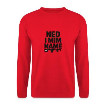 Ned i mim Name - Unisex Sweatshirt - red - Front - Alina (178cm) & Michal (187cm)