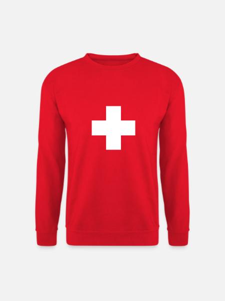 Schweiz Nationalflagge Kreuz - Unisex Pullover - Rot