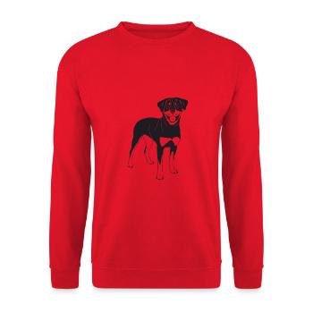Rottweiler - Unisex Pullover - Rot - Vorne - Alina (178cm) & Michal (187cm)