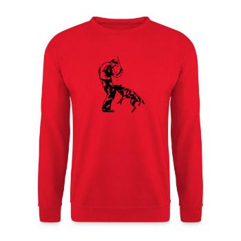 Mordant sportif (D) - Sweat-shirt Unisexe - rouge - Devant - Alina (178cm) & Michal (187cm)
