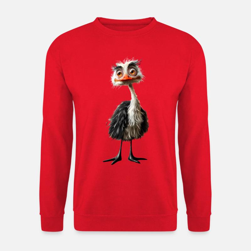 Straußenvogel #lovely toons - Unisex Pullover - Rot