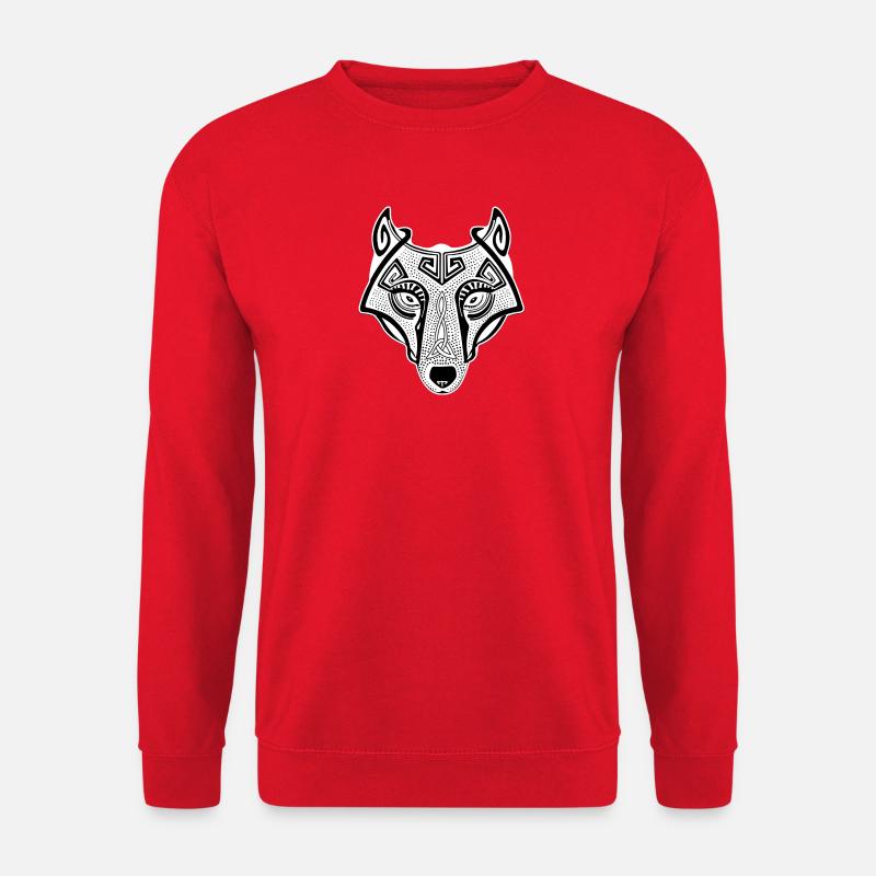 Viking wolf Fenrir valhalla white - Unisex Sweatshirt - red