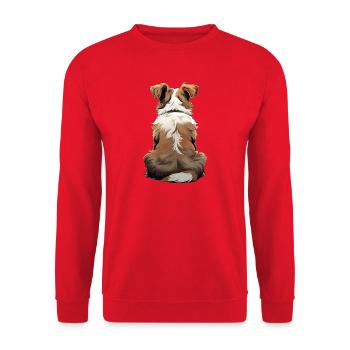 Australischer Schäferhund - Unisex Pullover - Rot - Vorne - Alina (178cm) & Michal (187cm)