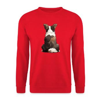 Border Collie - Unisex Pullover - Rot - Vorne - Alina (178cm) & Michal (187cm)