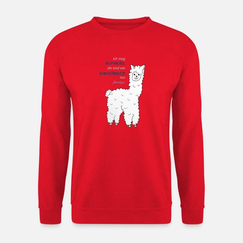 Einhorn-Alpakas - Unisex Pullover - Rot