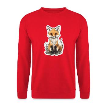 Fuchs - Unisex Pullover - Rot - Vorne - Alina (178cm) & Michal (187cm)
