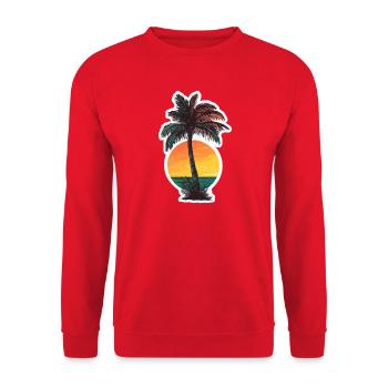 Palm tree - Unisex Sweatshirt - red - Front - Alina (178cm) & Michal (187cm)