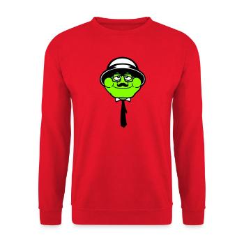 Grenouille Sir Mr. Rich Gangster Lunettes Chapeau Cravate - Sweat-shirt Unisexe - rouge - Devant - Alina (178cm) & Michal (187cm)