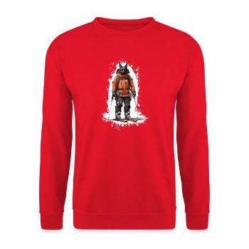 German Shepherd Dog Ski Skiing - Unisex Sweatshirt - red - Front - Alina (178cm) & Michal (187cm)