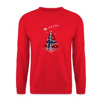 Christmas tree with Norway flag - Unisex Sweatshirt - red - Front - Alina (178cm) & Michal (187cm)