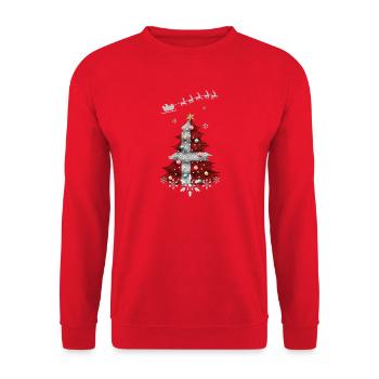 Sapin de Noël avec drapeau du Danemark - Sweat-shirt Unisexe - rouge - Devant - Alina (178cm) & Michal (187cm)