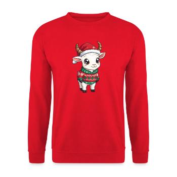 Noël de la chèvre de montagne - Sweat-shirt Unisexe - rouge - Devant - Alina (178cm) & Michal (187cm)