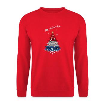 Weihnachtsbaum mit niederländischer Flagge - Unisex Pullover - Rot - Vorne - Alina (178cm) & Michal (187cm)
