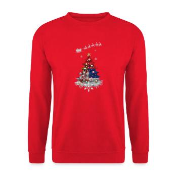 Sapin de Noël avec drapeau serbe - Sweat-shirt Unisexe - rouge - Devant - Alina (178cm) & Michal (187cm)