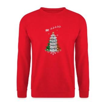 Weihnachtsbaum mit Irland-Flagge - Unisex Pullover - Rot - Vorne - Alina (178cm) & Michal (187cm)