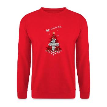 Sapin de Noël avec drapeau suisse - Sweat-shirt Unisexe - rouge - Devant - Alina (178cm) & Michal (187cm)