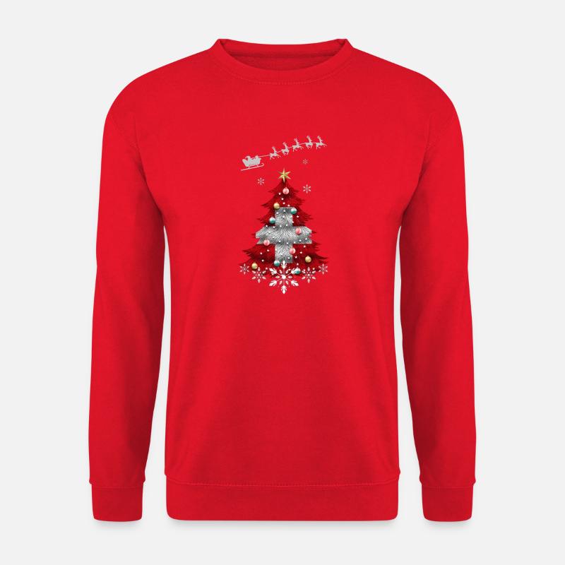 Weihnachtsbaum mit Schweizer Fahne - Unisex Pullover - Rot