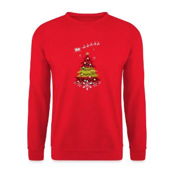 Weihnachtsbaum mit Spanien-Flagge - Unisex Pullover - Rot - Vorne - Alina (178cm) & Michal (187cm)