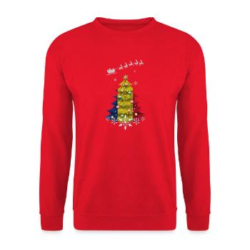 Christmas tree with Romania flag - Unisex Sweatshirt - red - Front - Alina (178cm) & Michal (187cm)