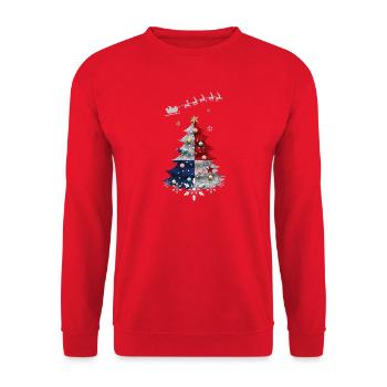 Weihnachtsbaum mit Panama-Flagge - Unisex Pullover - Rot - Vorne - Alina (178cm) & Michal (187cm)