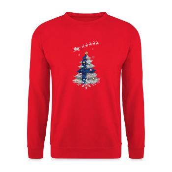 Weihnachtsbaum mit Finnland-Flagge - Unisex Pullover - Rot - Vorne - Alina (178cm) & Michal (187cm)
