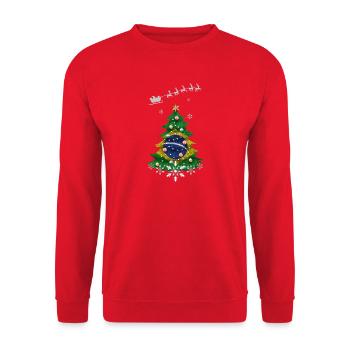 Sapin de Noël avec drapeau du Brésil - Sweat-shirt Unisexe - rouge - Devant - Alina (178cm) & Michal (187cm)