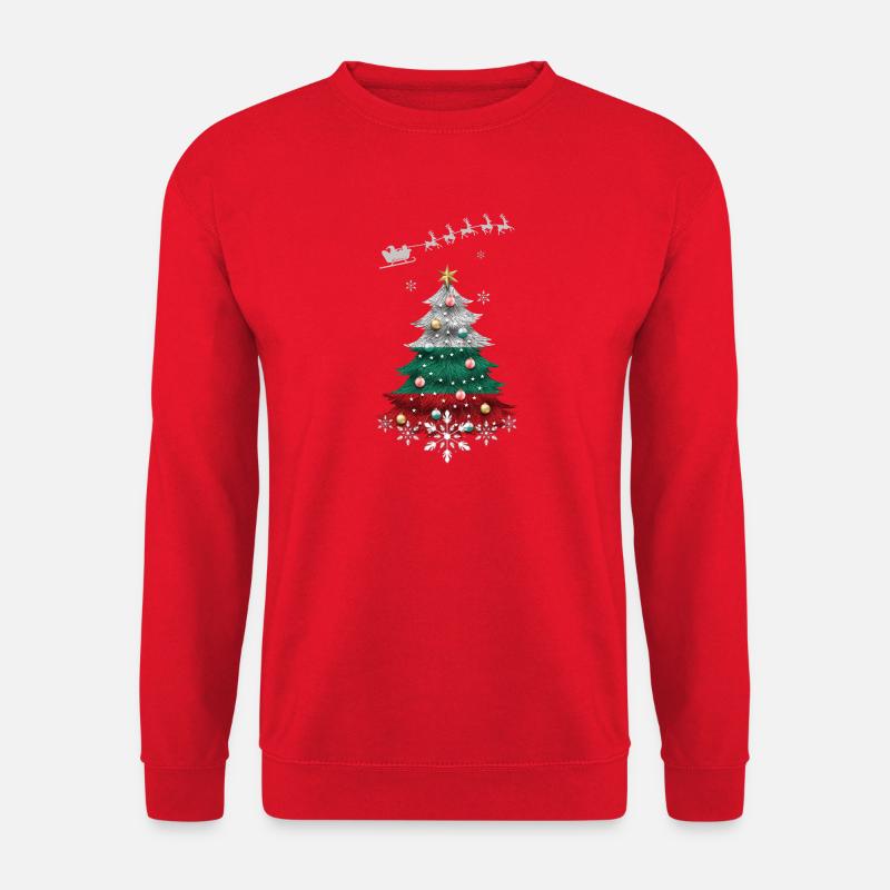 Weihnachtsbaum mit bulgarischer Flagge - Unisex Pullover - Rot