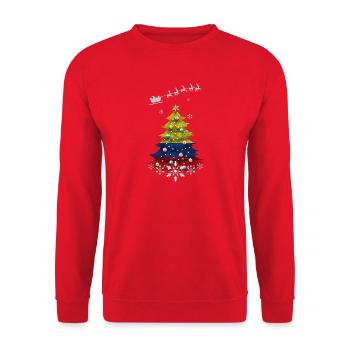 Christmas tree with Colombia flag - Unisex Sweatshirt - red - Front - Alina (178cm) & Michal (187cm)