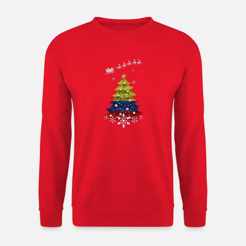 Christmas tree with Colombia flag - Unisex Sweatshirt - red