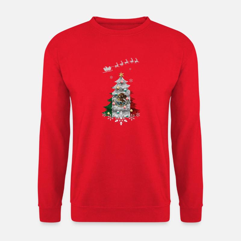Weihnachtsbaum mit Mexiko-Flagge - Unisex Pullover - Rot