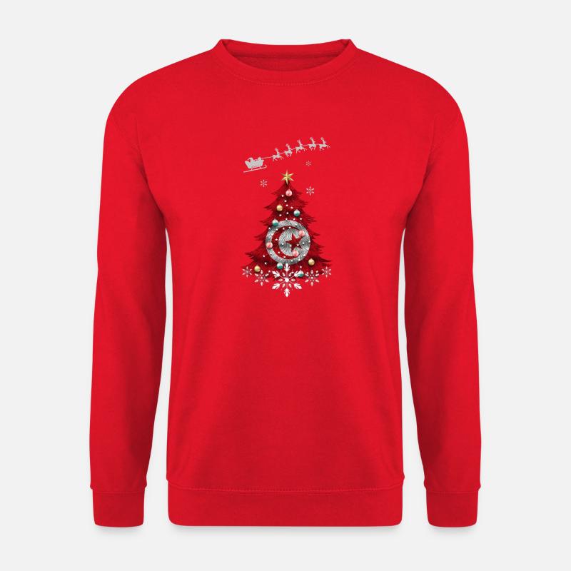 Weihnachtsbaum mit tunesischer Flagge - Unisex Pullover - Rot