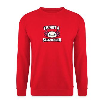 I'm not a salamander - Axolotl - Unisex Pullover - Rot - Vorne - Alina (178cm) & Michal (187cm)