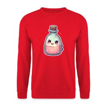 Cute kawaii cake potion bottle - Unisex Sweatshirt - red - Front - Alina (178cm) & Michal (187cm)