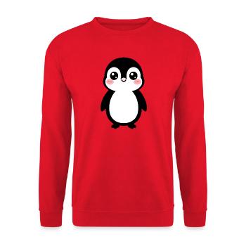 Panda Kiss Kawaii - Unisex Pullover - Rot - Vorne - Alina (178cm) & Michal (187cm)