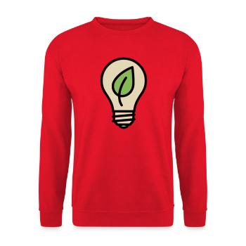 Glühbirne Blatt Öko Idee - Unisex Pullover - Rot - Vorne - Alina (178cm) & Michal (187cm)