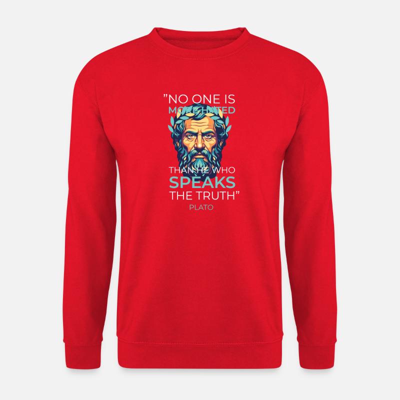 Platon Zitat Wahrheit Griechische Philosophie - Unisex Pullover - Rot