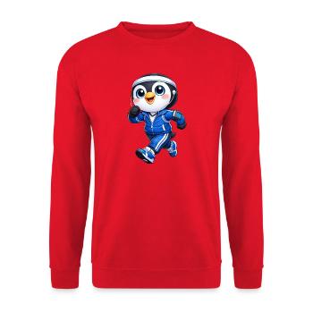 Marathon de jogging de pingouin sympa - Sweat-shirt Unisexe - rouge - Devant - Alina (178cm) & Michal (187cm)
