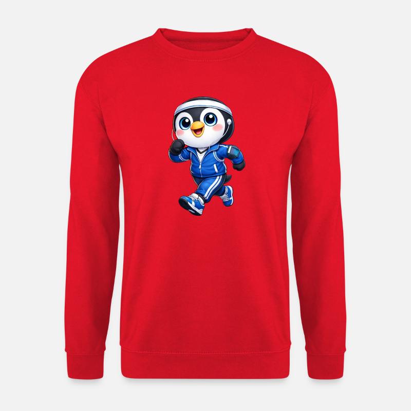 Fed pingvinløb, maratonløb - Unisex sweater - rød