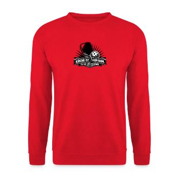 Pickleball Küche Spruch – Lustiges Sport Design - Unisex Pullover - Rot - Vorne - Alina (178cm) & Michal (187cm)