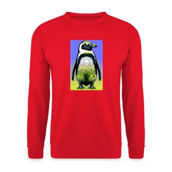 penguin - Unisex Sweatshirt - red - Front - Alina (178cm) & Michal (187cm)