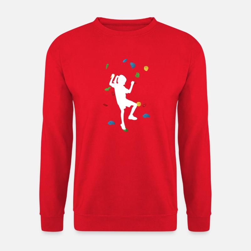 Climbing Wall Girl White – Boulder - Unisex Sweatshirt - red