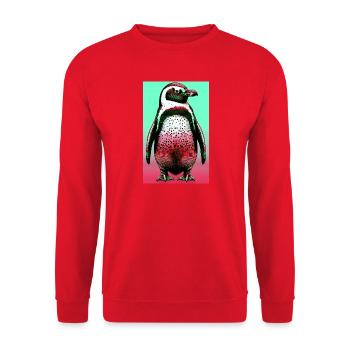 penguin - Unisex Sweatshirt - red - Front - Alina (178cm) & Michal (187cm)
