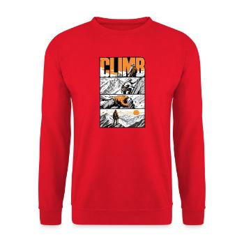 Summit Mountain Climber - Unisex Sweatshirt - red - Front - Alina (178cm) & Michal (187cm)