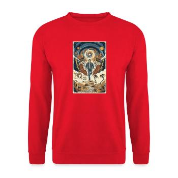 Escape from Reality Cosmic Journey to the Unknown - Unisex Sweatshirt - red - Front - Alina (178cm) & Michal (187cm)