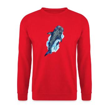 Géant requin-baleines et plongeur - Sweat-shirt Unisexe - rouge - Devant - Alina (178cm) & Michal (187cm)