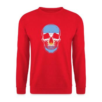 Skull Flag Argentina Vintage Skeleton - Unisex Sweatshirt - red - Front - Alina (178cm) & Michal (187cm)
