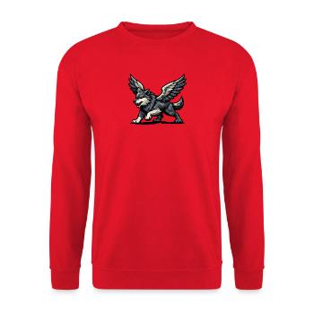 Flügelwolf Majestätisch - Unisex Pullover - Rot - Vorne - Alina (178cm) & Michal (187cm)