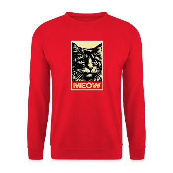 Meow Cat Retro Poster Cats Gift - Unisex Sweatshirt - red - Front - Alina (178cm) & Michal (187cm)